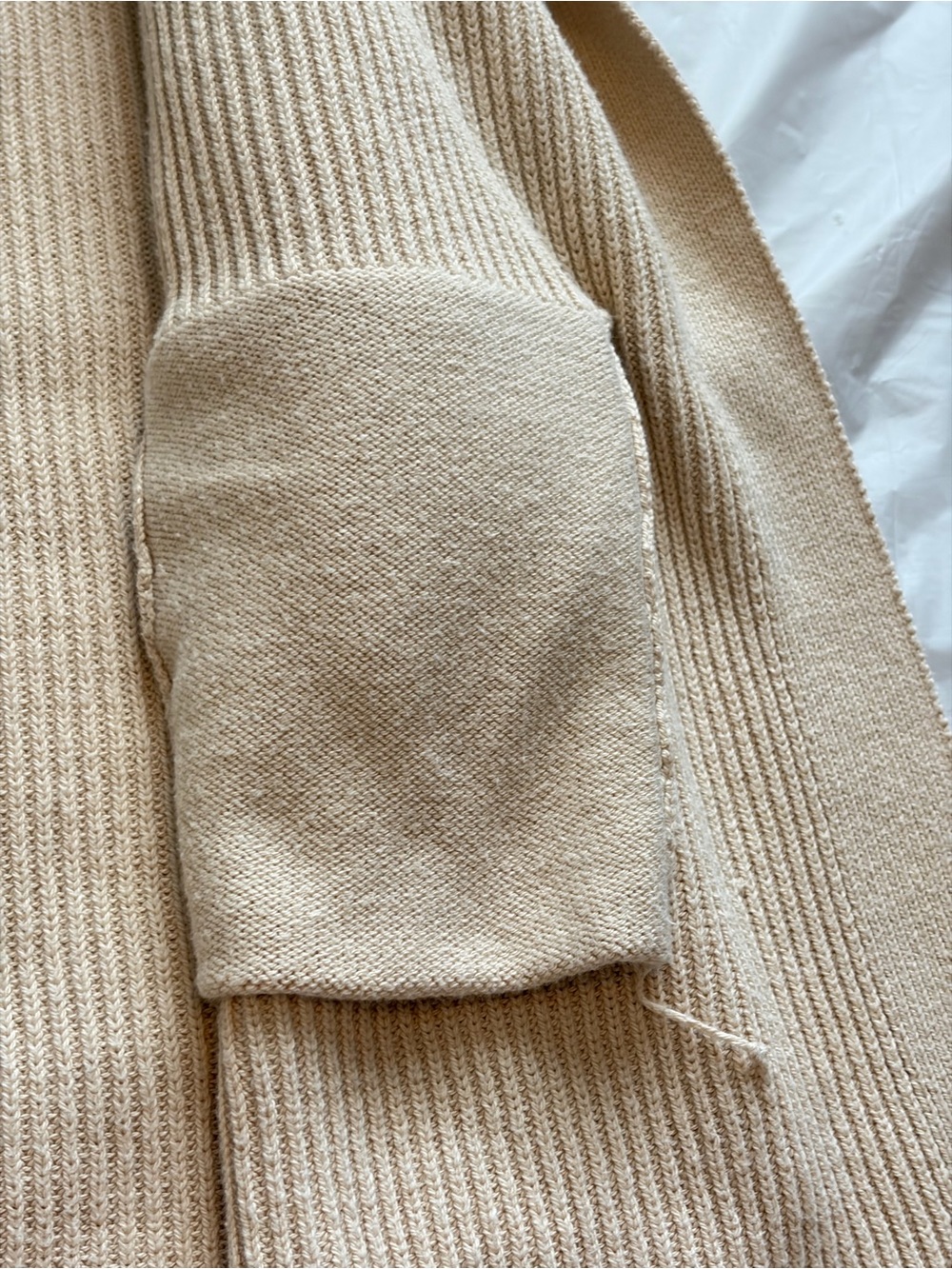 GAP Beige Open-Front Ribbed Cardigan - Picture 5 of 8